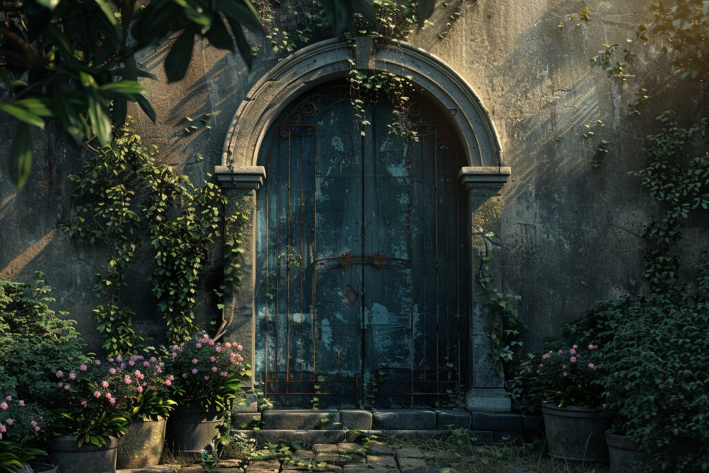 secret-garden-hidden-ancient-door-octane